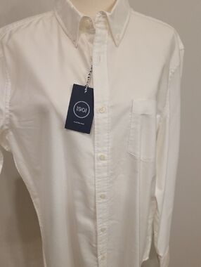 1901 Men's White Casual Button-Down Shirt with Pocket